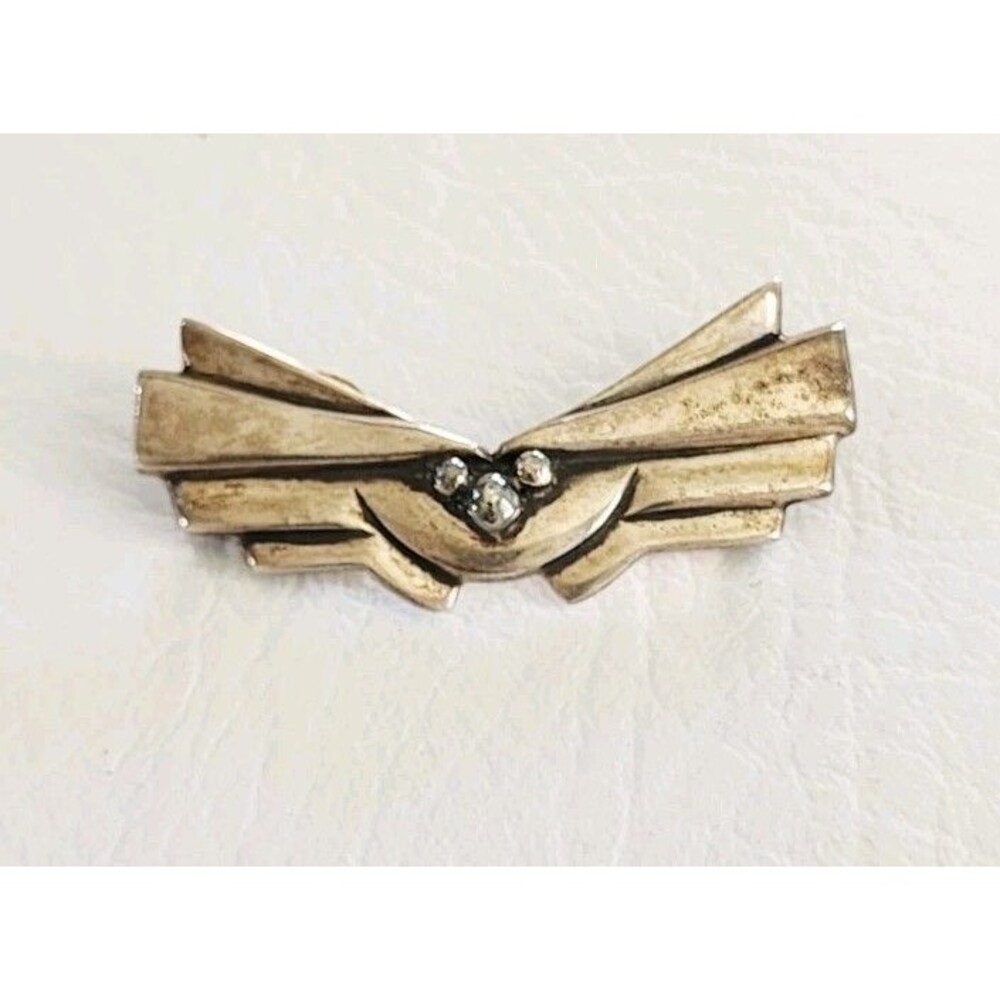 Vintage Native American David Dear Santa Fe Sterling Brooch 2" 15g